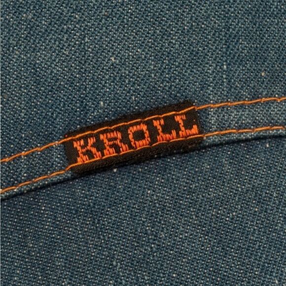 Vintage 60s/70s era Genuine French Vintage Denim Ruffle Dress Size Small - Picture 8 of 12